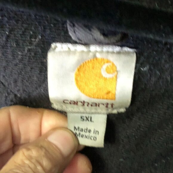 Carhartt Mens Jacket Size 5XL Hooded Full Zip Classic Quilted Gorpcore Navy - Picture 3 of 16